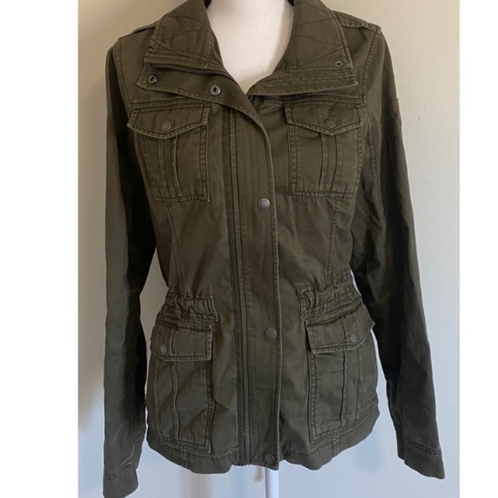 Hollister Co. Soft Twill Army Green Olive Jacket
